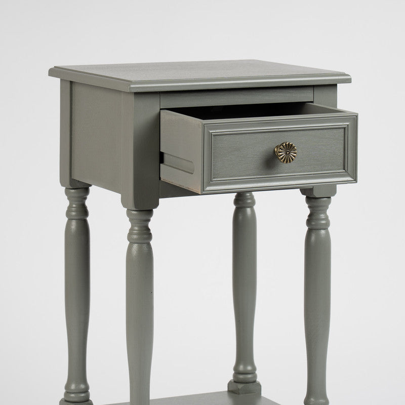 Grey Side Table with Drawer